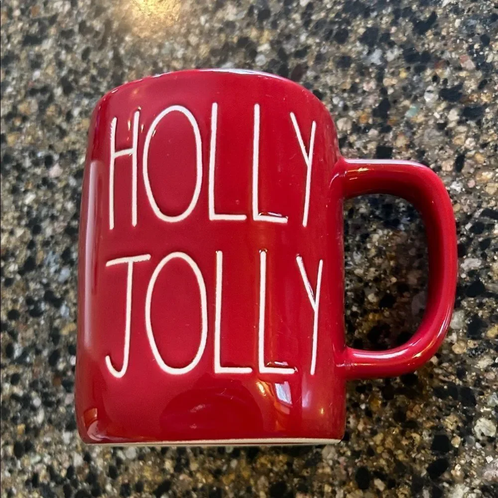 NEW Rae Dunn Red 'Holly Jolly' Coffee Cup